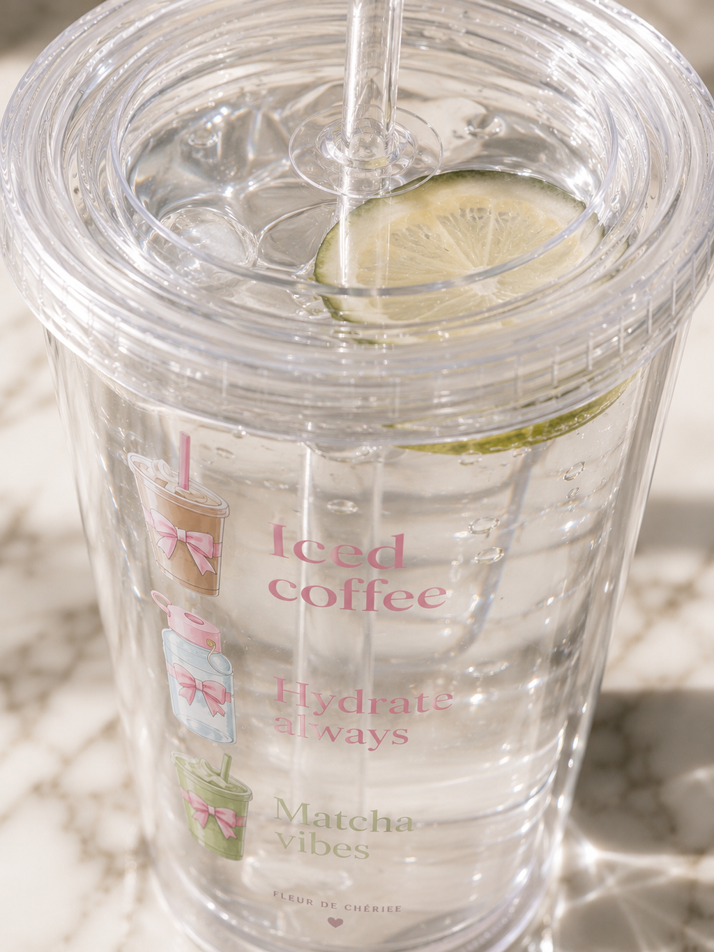 Clear plastic tumbler
