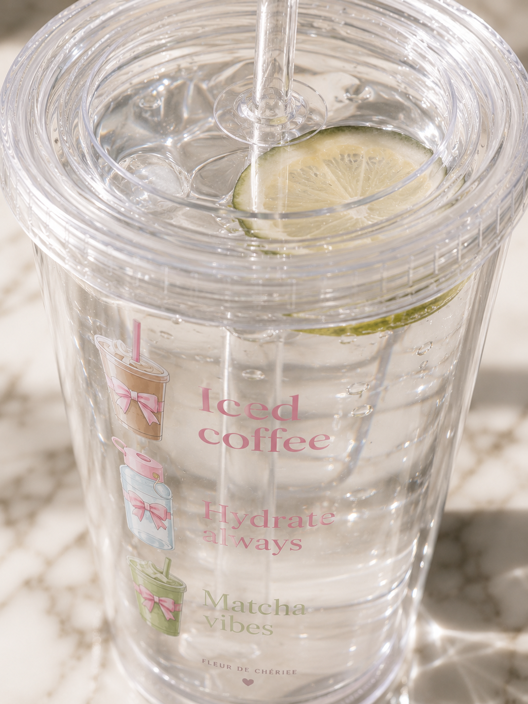 Clear plastic tumbler