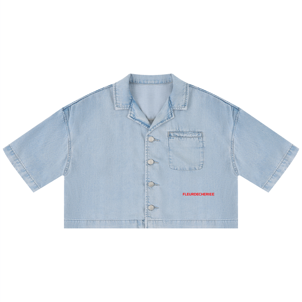Women's Vintage Wash Boxy Cropped Shirt