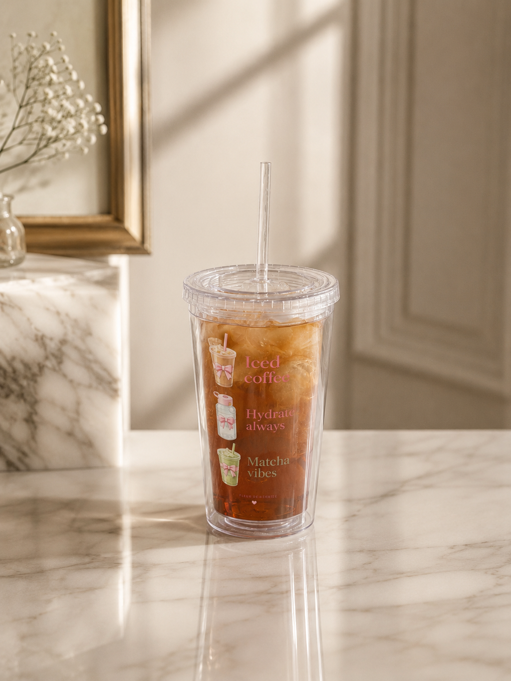 Clear plastic tumbler