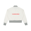 Striped Rib Collar Zip Jacket