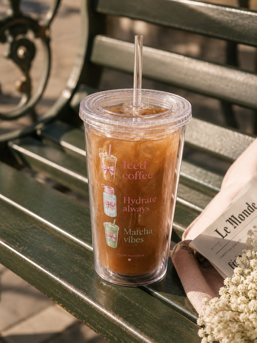 Clear plastic tumbler