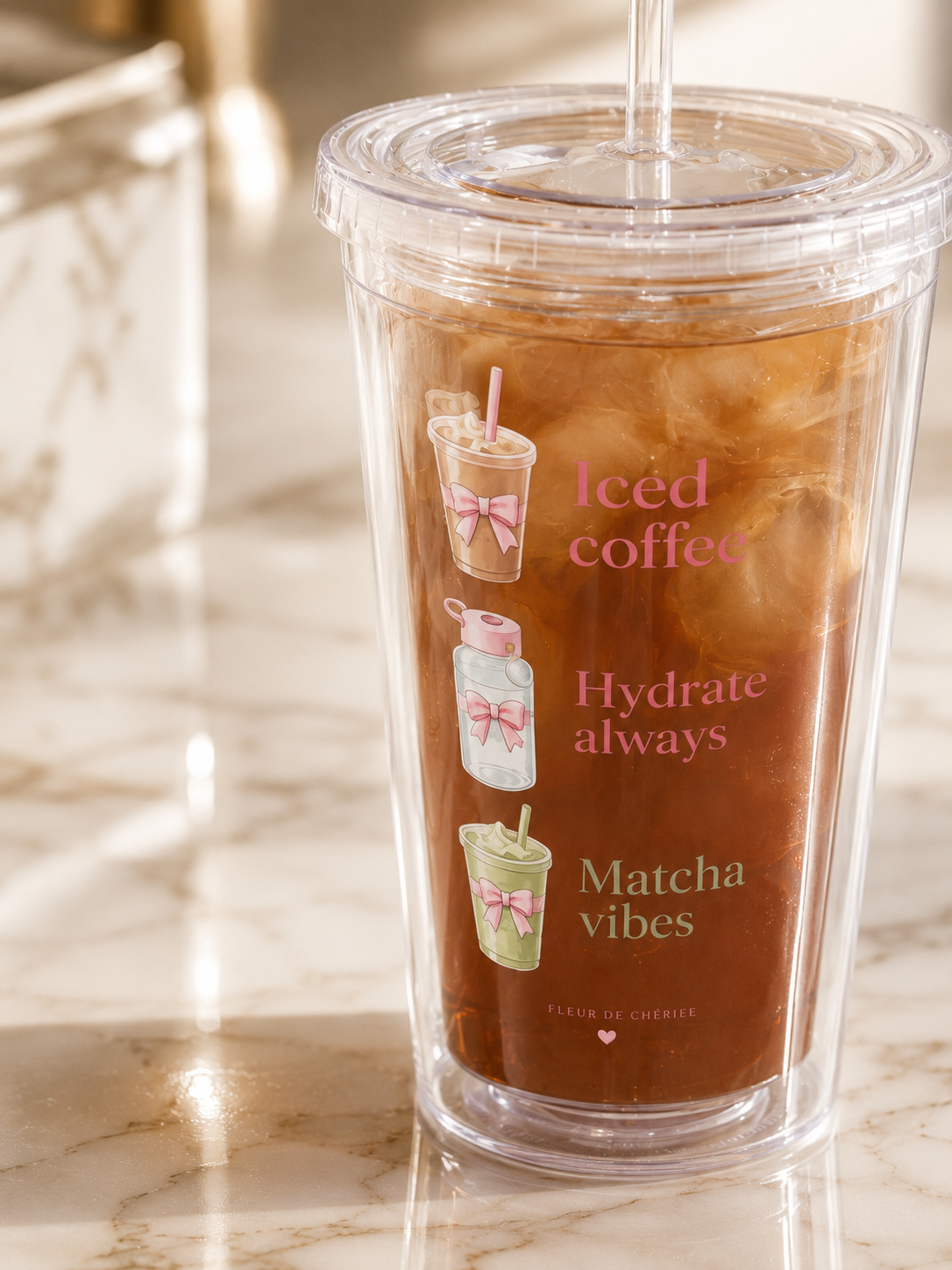 Clear plastic tumbler