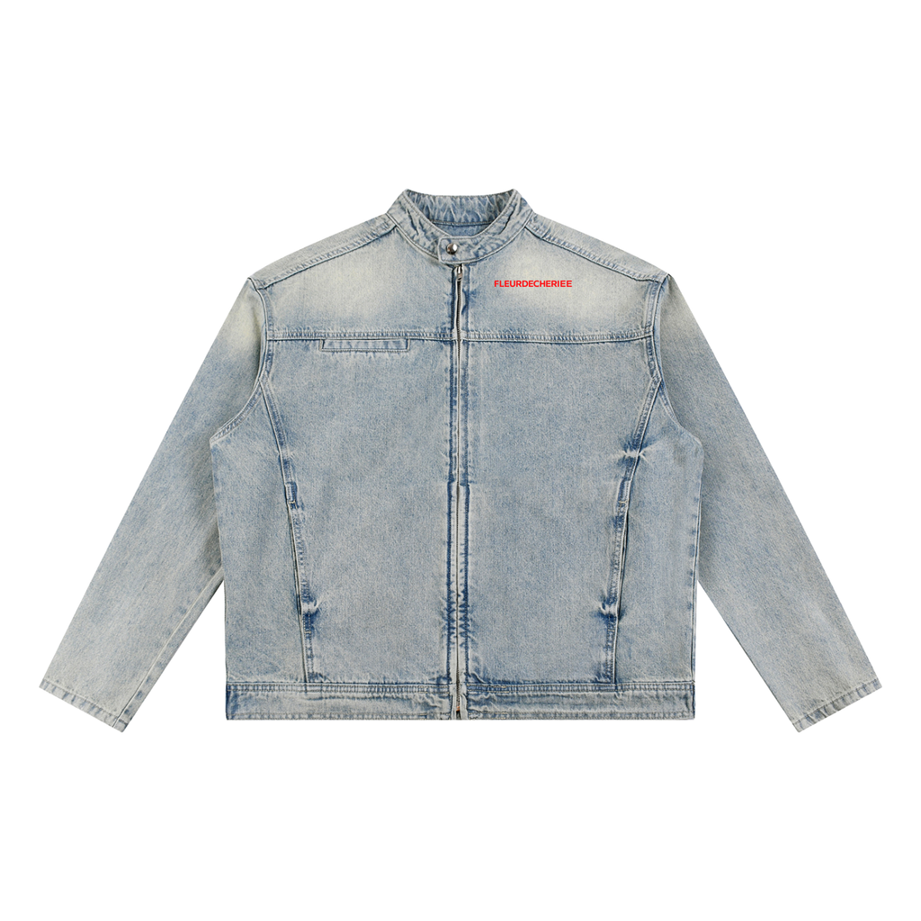 Vintage Wash Zip Denim Jacket