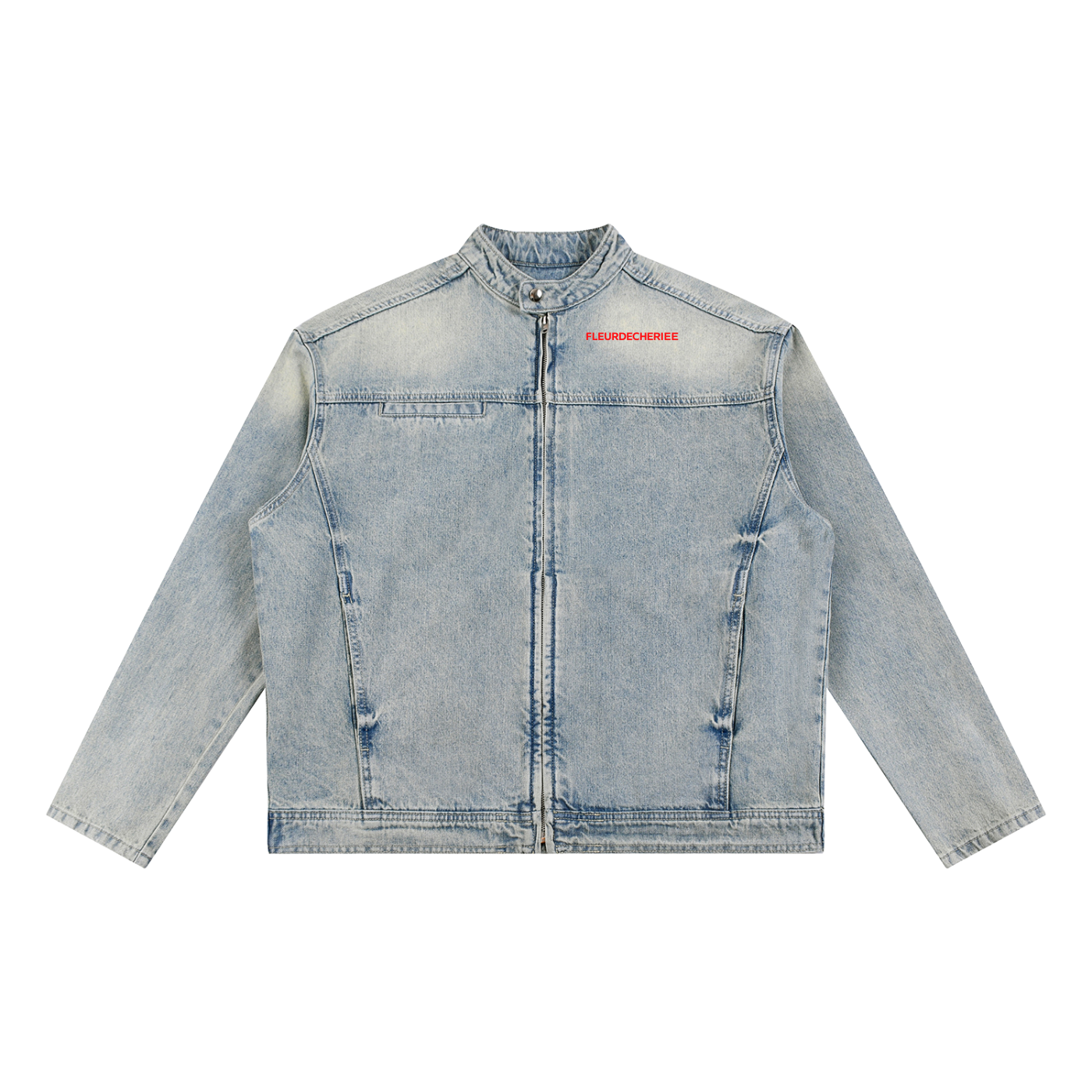 Vintage Wash Zip Denim Jacket
