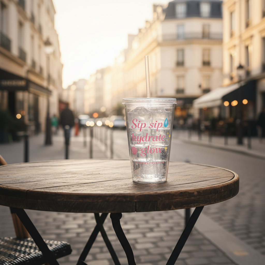 Clear plastic tumbler